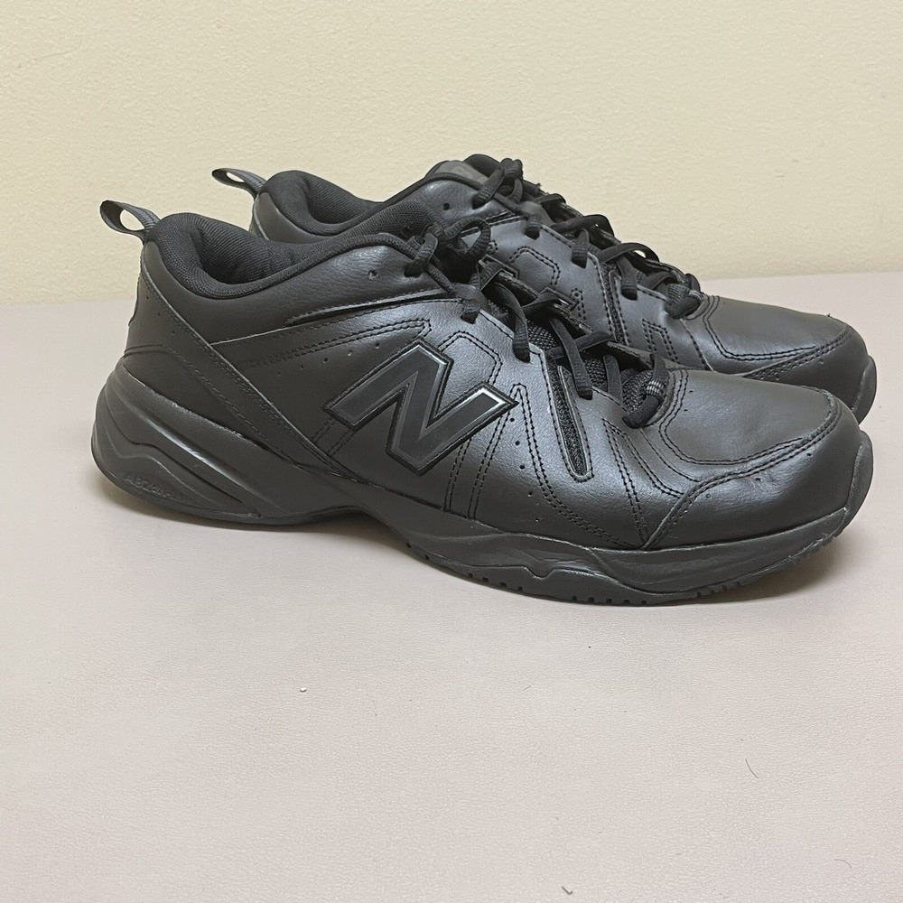 New Balance 619 Training Shoes Men 12 Black Leather MX619AB1 Cross Trainers Walk
